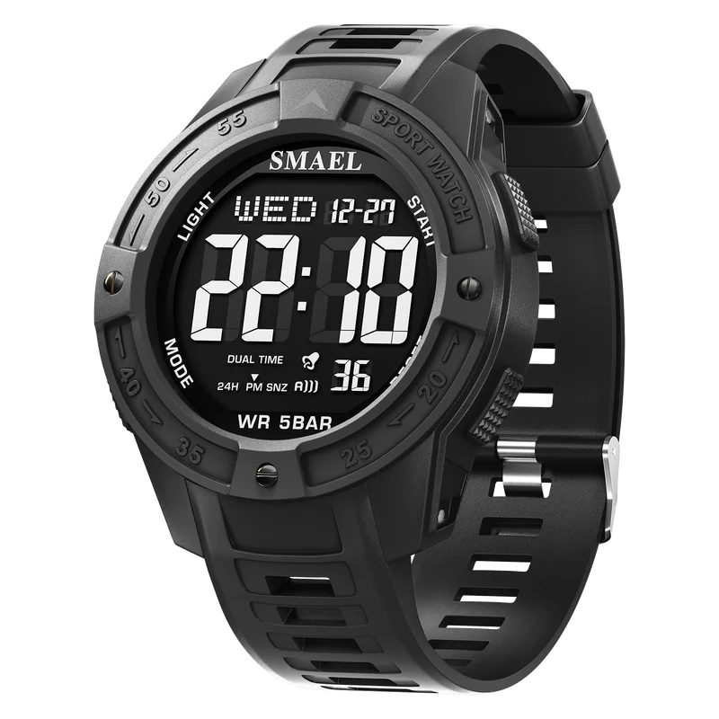 Digital Sport Wristwatch with Alarm Night Light Waterproof 50M