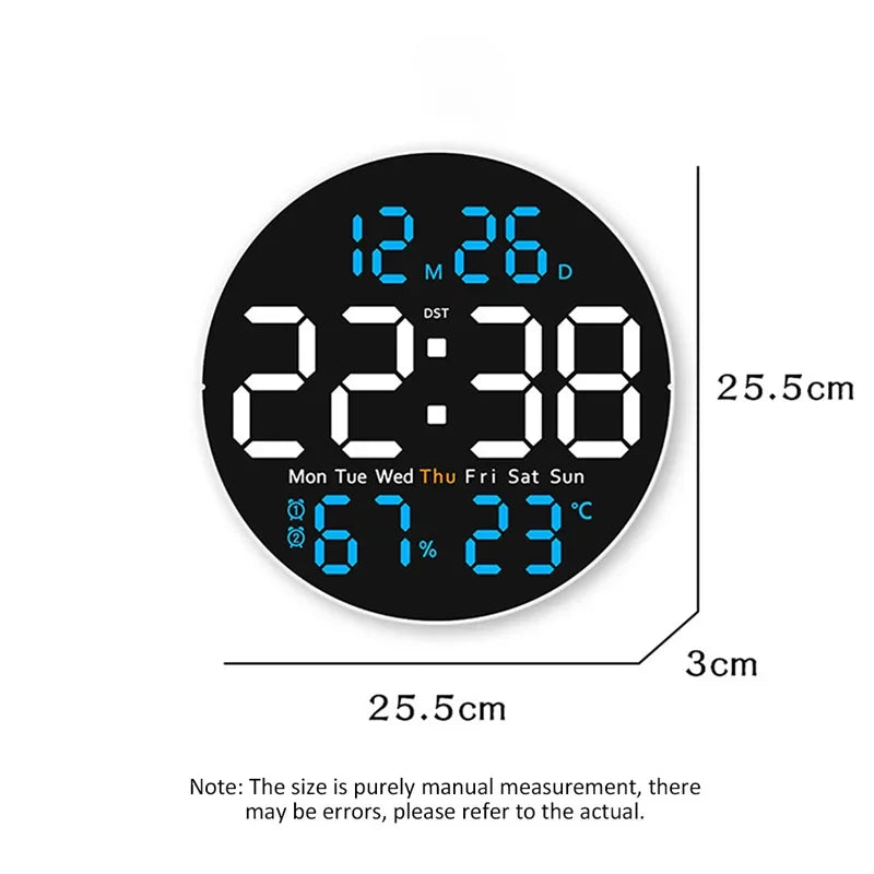 Multifunctional Wall Clock with Remote LED Large Screen & Atmosphere Light