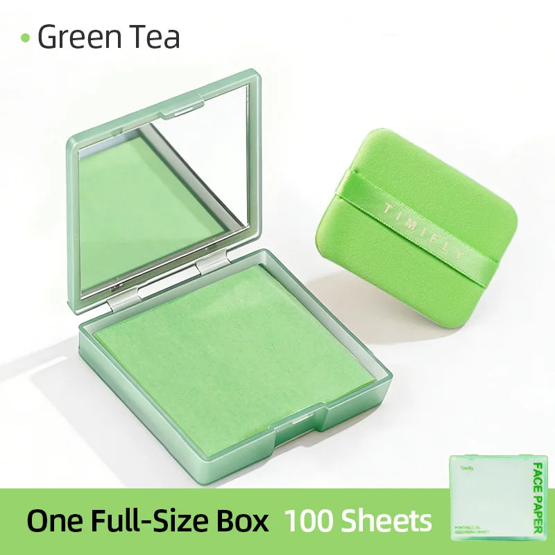 100 Sheets Oil Blotting Paper for Face Oil Control Refillable Facial Tissues