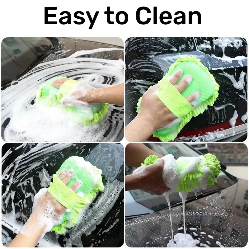 Microfiber Car Wash Sponge Set for Auto Detailing and Cleaning