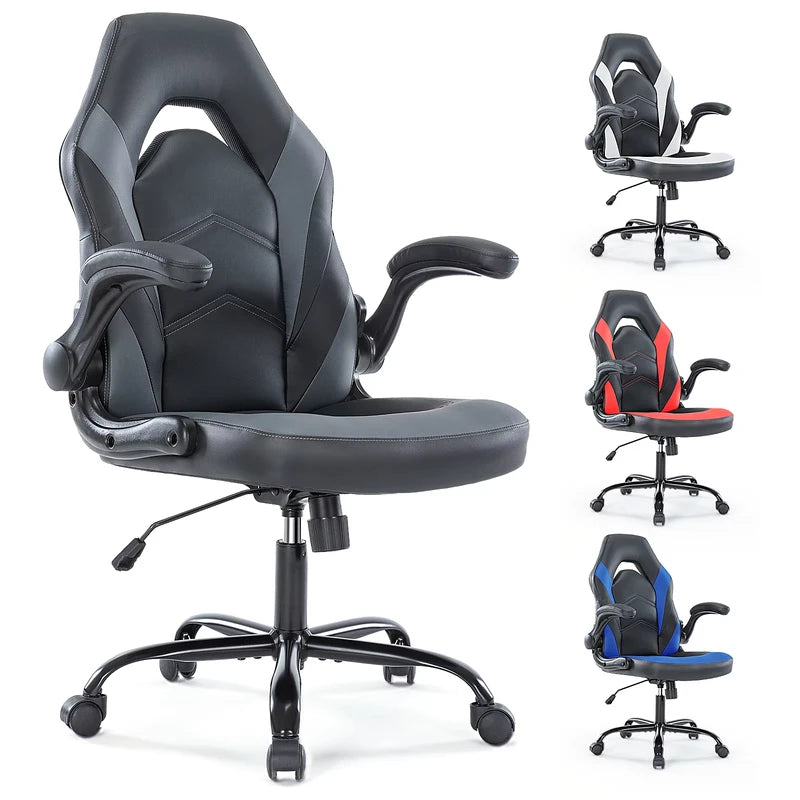 Ergonomic Office Gaming Desk Chair with Adjustable Height & Flip-Up Armrest