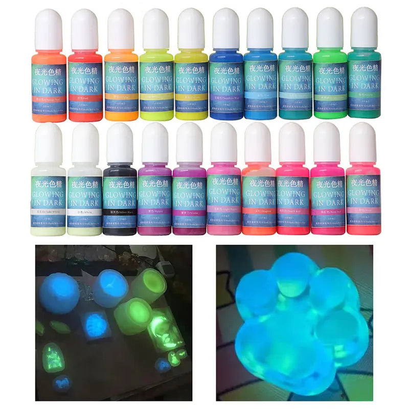 Fluorescent Resin Pigments 20 Colors Luminous Paint for DIY Crafts and Epoxy