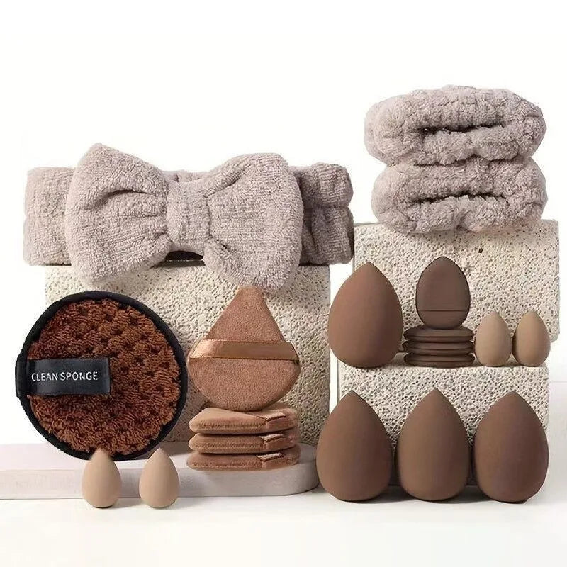 Complete 20-Piece Makeup Brush Set with Beauty Blender - Multi Color Gift Set