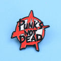 Cartoon Letters Punk's Not Dead Enamel Metal Lapel Pin Badge Gift for Friends