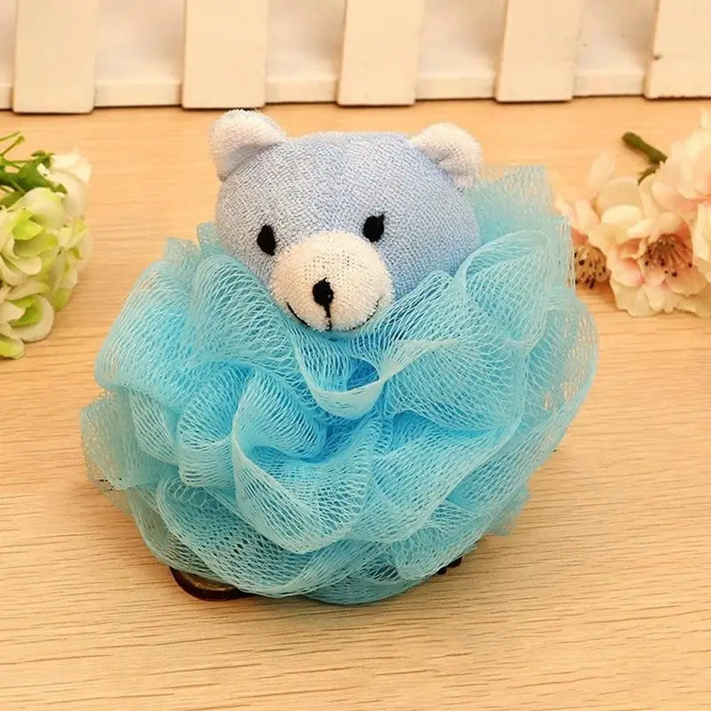 Kids Bath Sponge with Cartoon Animal Design - Soft Mesh Loofah for Gentle Baby Bathing