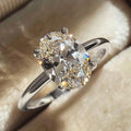 Sterling Silver Zircon Engagement Ring Wedding Band for Women - Fine Jewelry Gift
