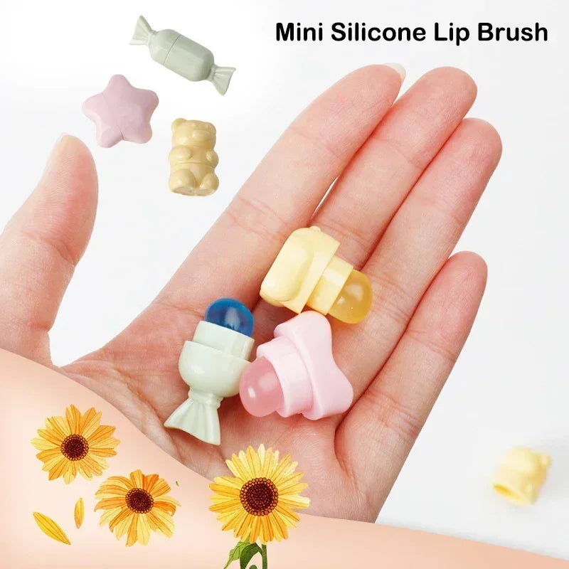 Mini Silicone Lip Brush - Portable Makeup Applicator for Lipstick & Eyeshadow
