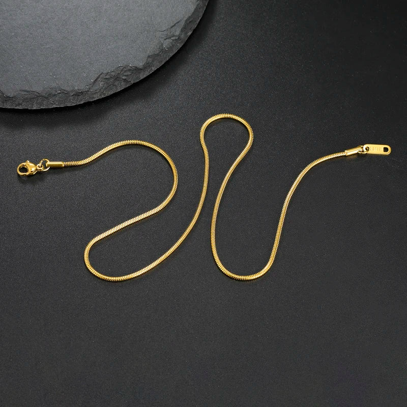 Unisex Stainless Steel Snake Chain Necklace - Men Women Hip Hop Punk Jewelry