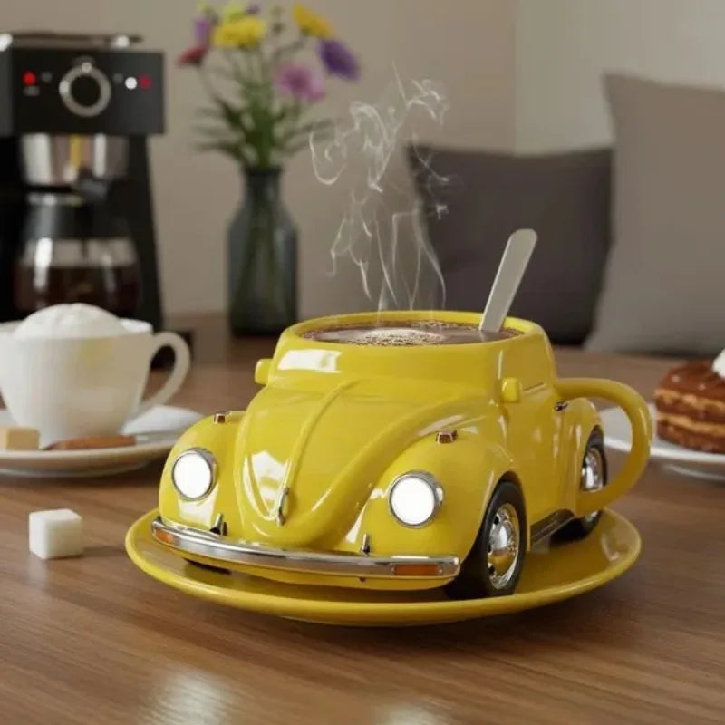 Funny Beetle Shaped Coffee Mug - Unique Novelty Car Cup for Desktop Decor