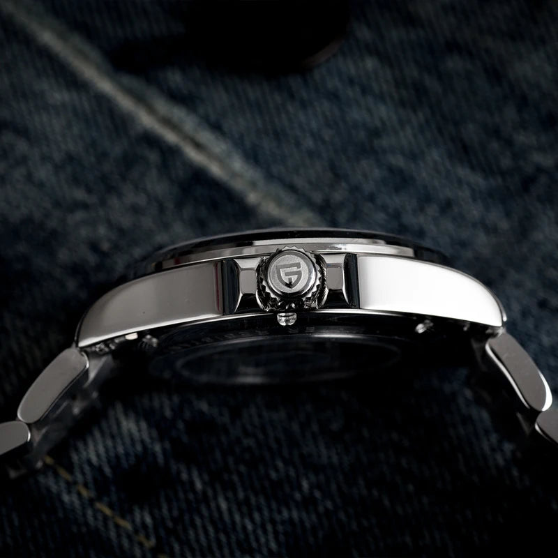 Men's Automatic GMT Watch 40mm Stainless Steel Waterproof Sapphire Crystal