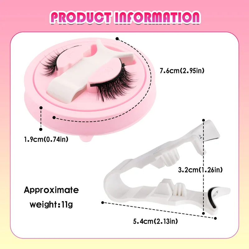 Reusable 3D Magnetic Faux Mink Eyelashes with Tweezers Makeup Set - Natural & Fluffy