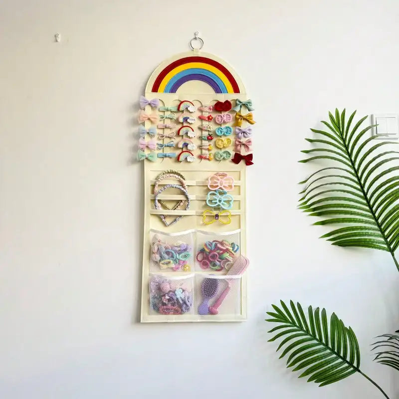 Children Hair Bows Holder Hanging Bag Wall Organizer for Hair Ties & Headbands
