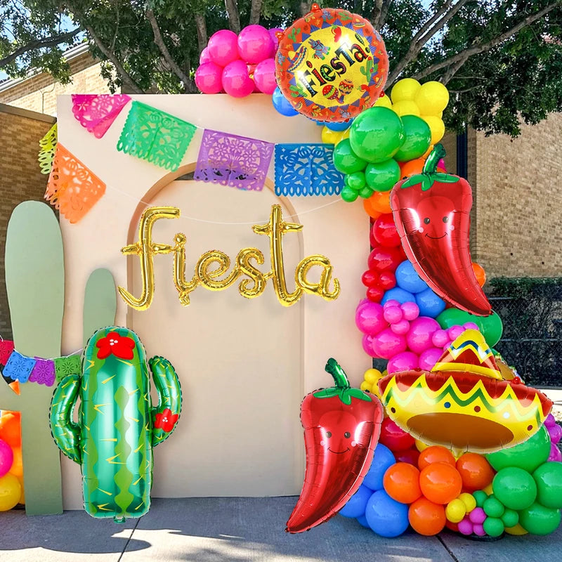 Fiesta Party Balloons Decorations for Mexican Taco Luau Birthdays Home Decor
