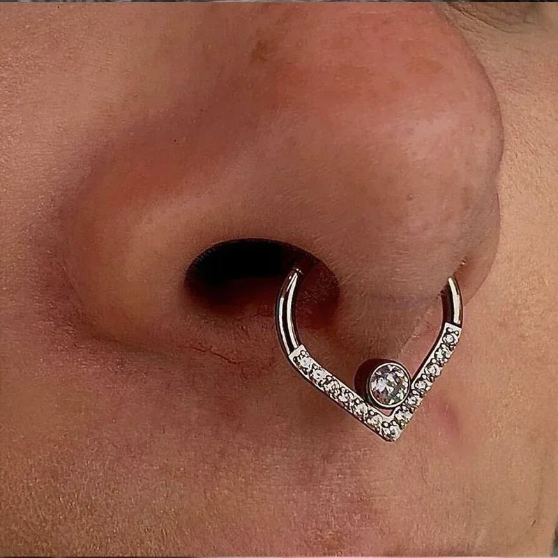Implant Grade Titanium Nose & Septum Ring with Teardrop & Pillow Design