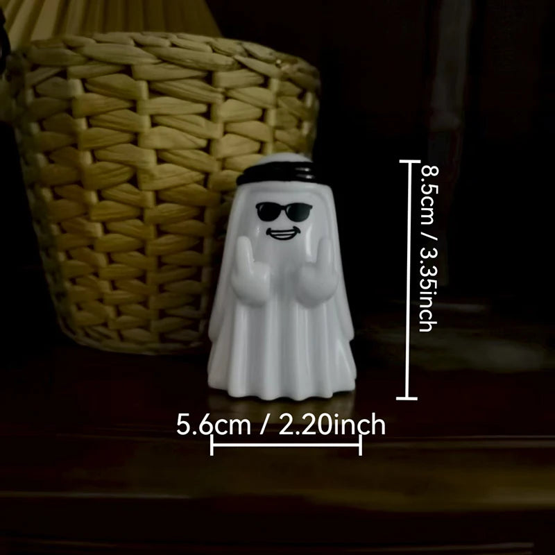 Funny Halloween Ghost Figurine with Middle Finger Small Decor Gift for Friends