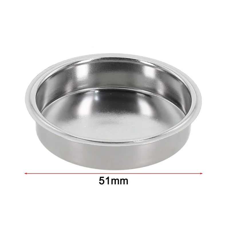 Coffee Blind Filter Basket 51/58mm Stainless Steel Non-Pressurized for Semi-Automatic Espresso Machines
