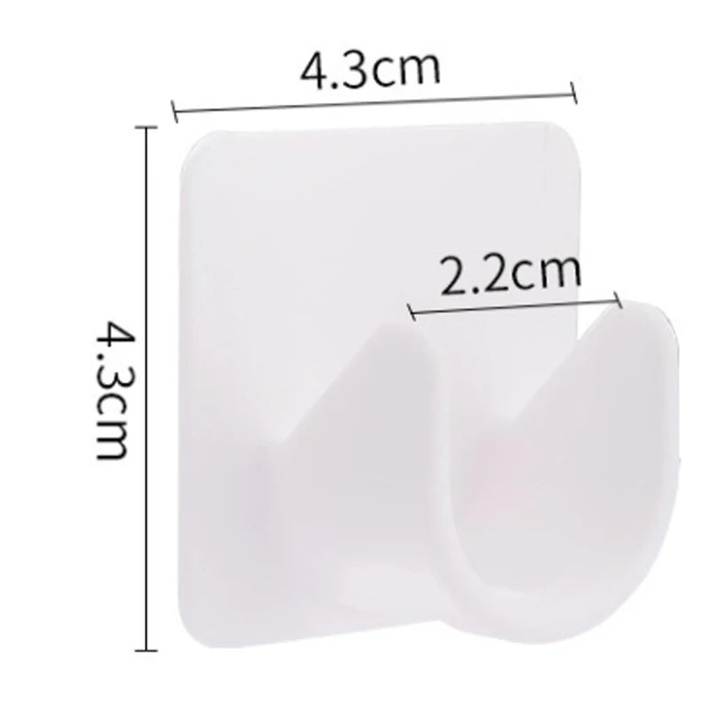 Self-Adhesive Curtain Rod Hooks 2-Pack - No Hole Punch Shower & Bathroom Fixings
