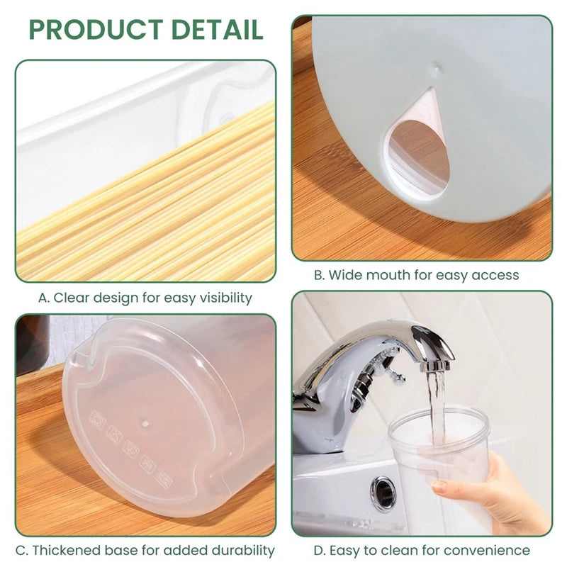 Food Storage Can for Pasta Noodles Sealed Plastic Container with Locking Lid