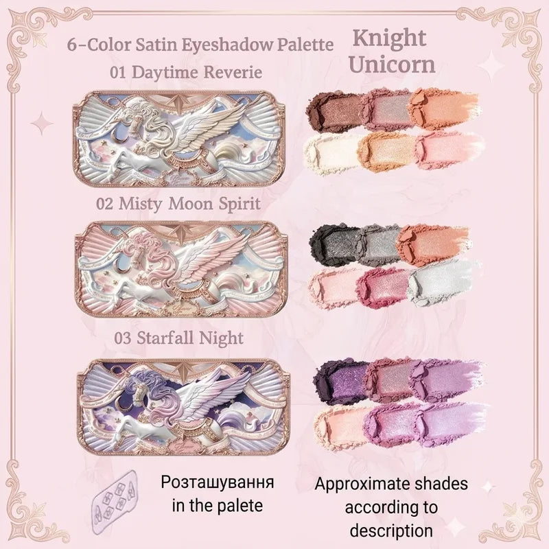 Vegan Satin Eyeshadow Palette with 6 Colors - Waterproof, Long Lasting, Shimmer & Matte Finish