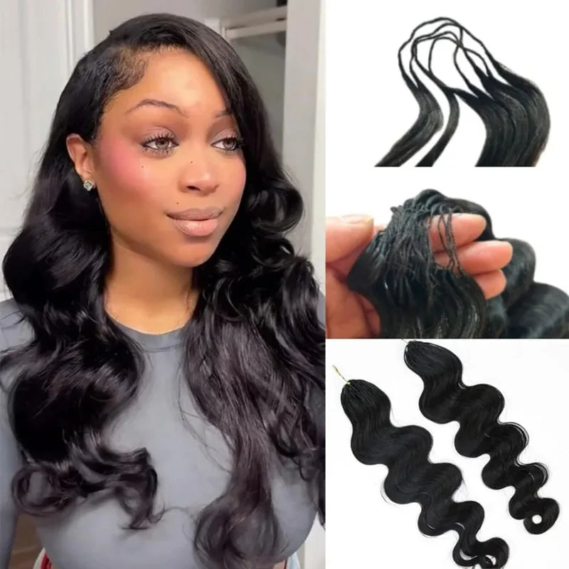 Lightweight Body Wave Crochet Hair Extensions Knotless Pre-Separated for Braids & Twists