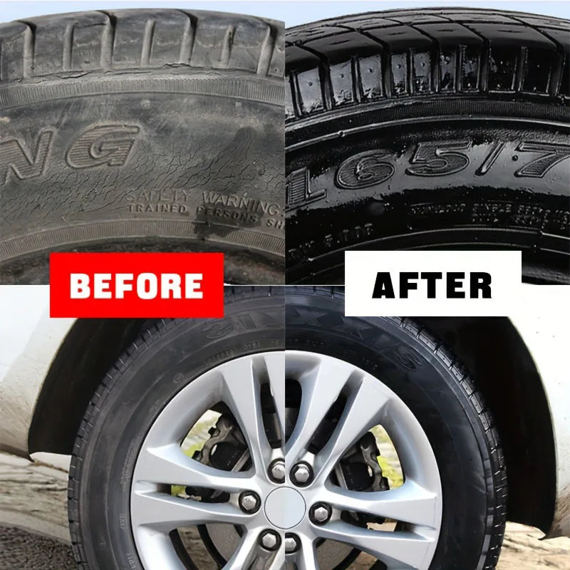 Car Tire Restorer Wax Kit - Long-Lasting Gloss & Plastic Renovation