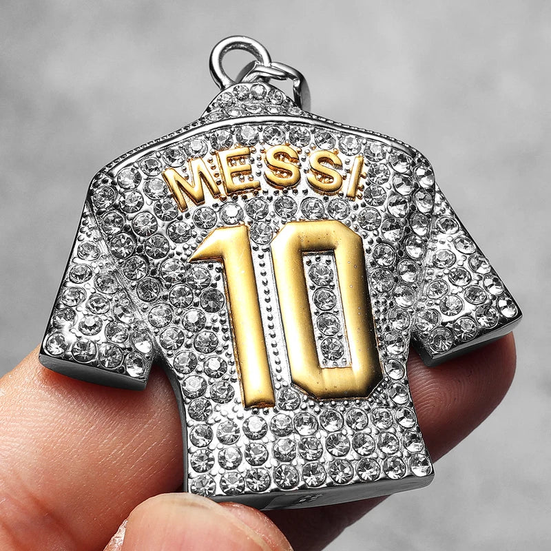 Stainless Steel Football Necklace Chain - Messi Ronaldo Neymar Mbappé Harland Jewelry