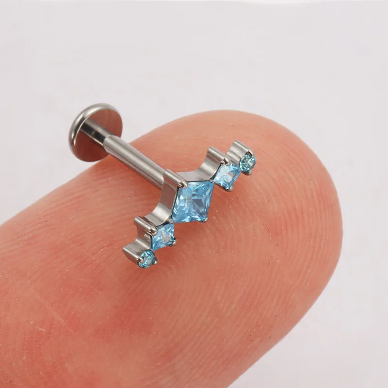 Titanium Body Piercing Jewelry Helix Tragus Conch Lip Labret Nose Earring Set