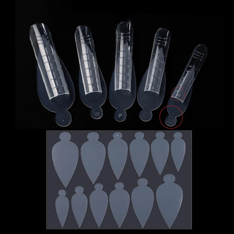12 Pieces Crystal Nail Molds French Nail Stickers Reusable for Manicure Extension