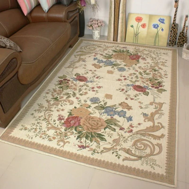 Luxury Machine-Made Polyester Carpet Rug for Living Room & Bedroom - Thick & Stain-Resistant