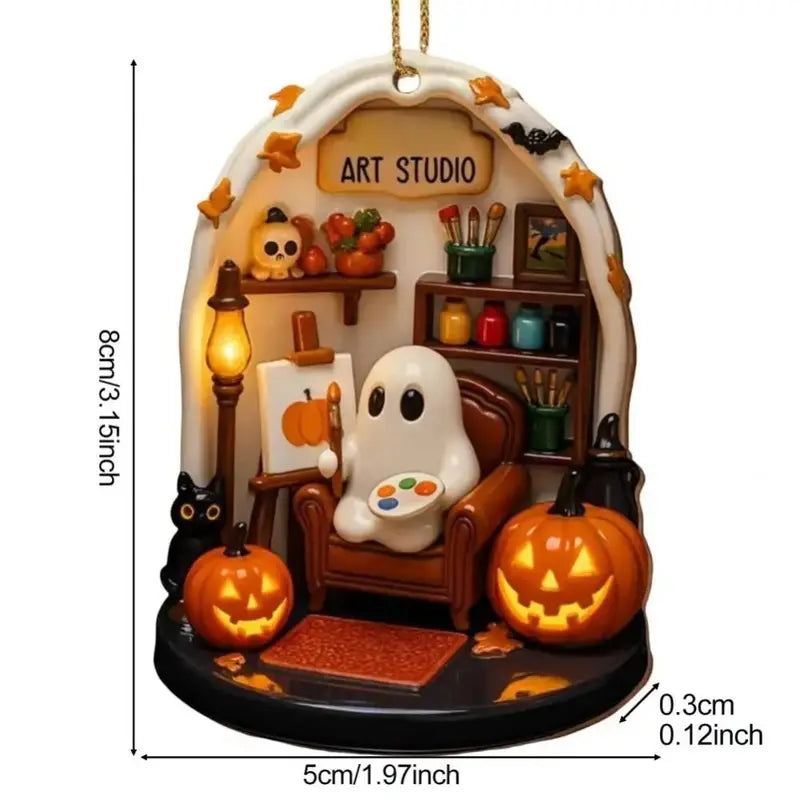 Halloween Ghost Ornaments Set - Spooky Decorative Pendant for Party & Home Decor