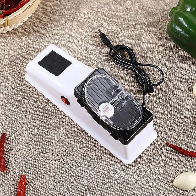 USB Electric Knife Sharpener - Fast Automatic Kitchen & Scissor Sharpening Tool