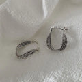 Sterling Silver Engagement Stud Earrings Women Wedding Jewelry Twists