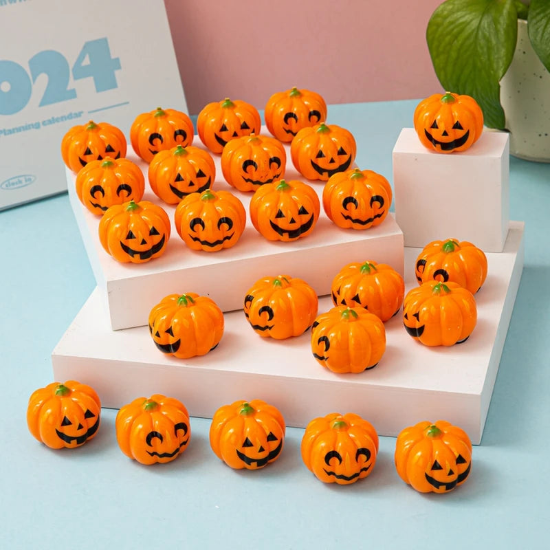 10-30Pcs Fun Cartoon Pumpkin Head Car Decorations for Halloween & Party Gifts