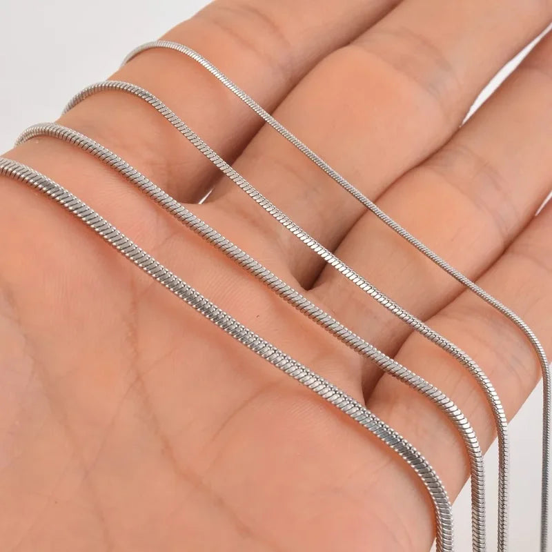 Sterling Silver Snake Chain Necklace for Men Women 16-30 Inch Jewelry