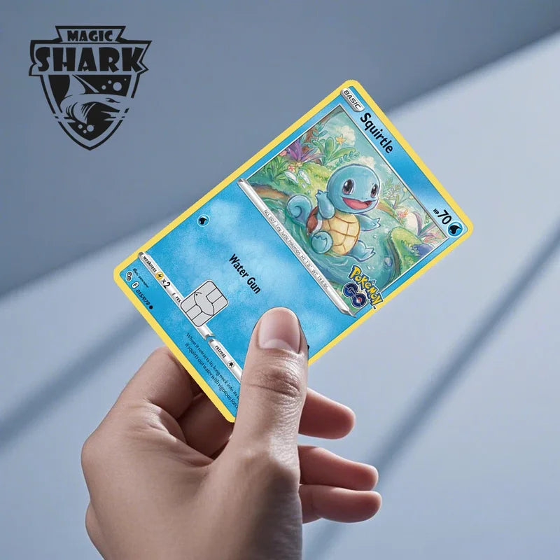 Credit Card Sticker Cover with Bulbasaur Pikachu Charmander Squirtle Mew Gengar