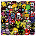 Halloween Horror Face Graffiti Stickers for Scooters, Helmets & Cars - Waterproof Set