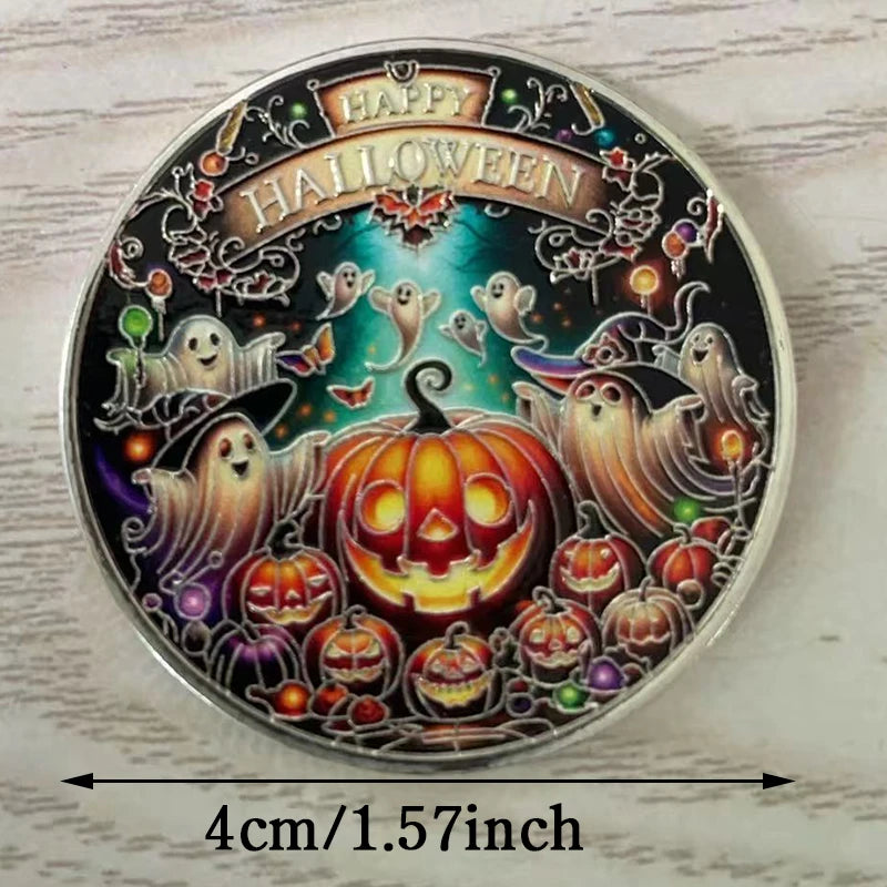 Halloween Pumpkin Ghost Coin Collectible Coin Home Decor Souvenir