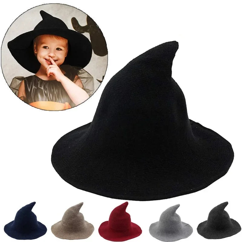 Vintage Halloween Witch Hat Woolen Long Point Hat for Women Party Cosplay