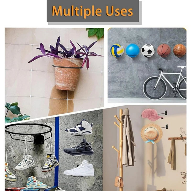 Wall-Mounted Ball Display Shelf for Basketball Football Volleyball Storage Rack