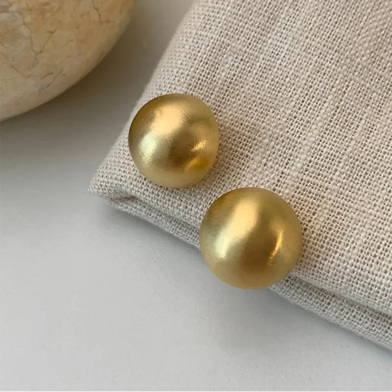 Exaggerated Personality Round Matte Stud Earrings for Women – Party Jewelry Accessory