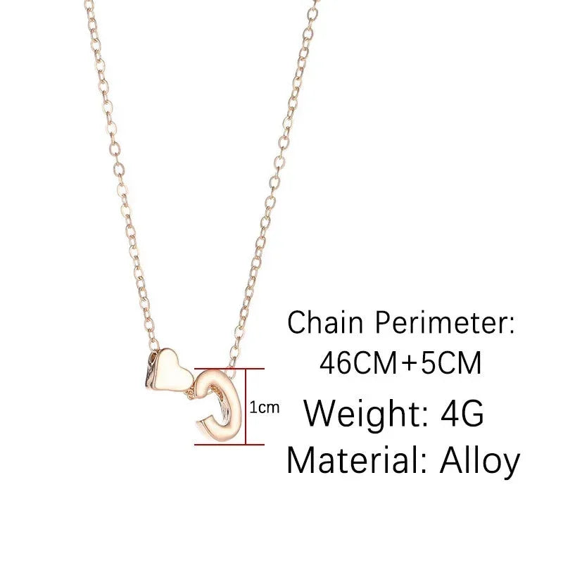 Initial Heart Pendant Necklace for Women - Dainty Gold Silver Jewelry Gift