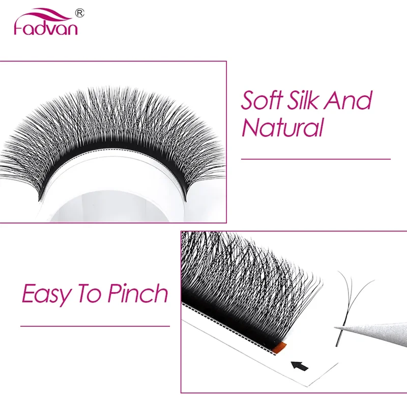 False Eyelash Extensions 3D W-Shaped Faux Mink Natural Soft Black Eyelashes