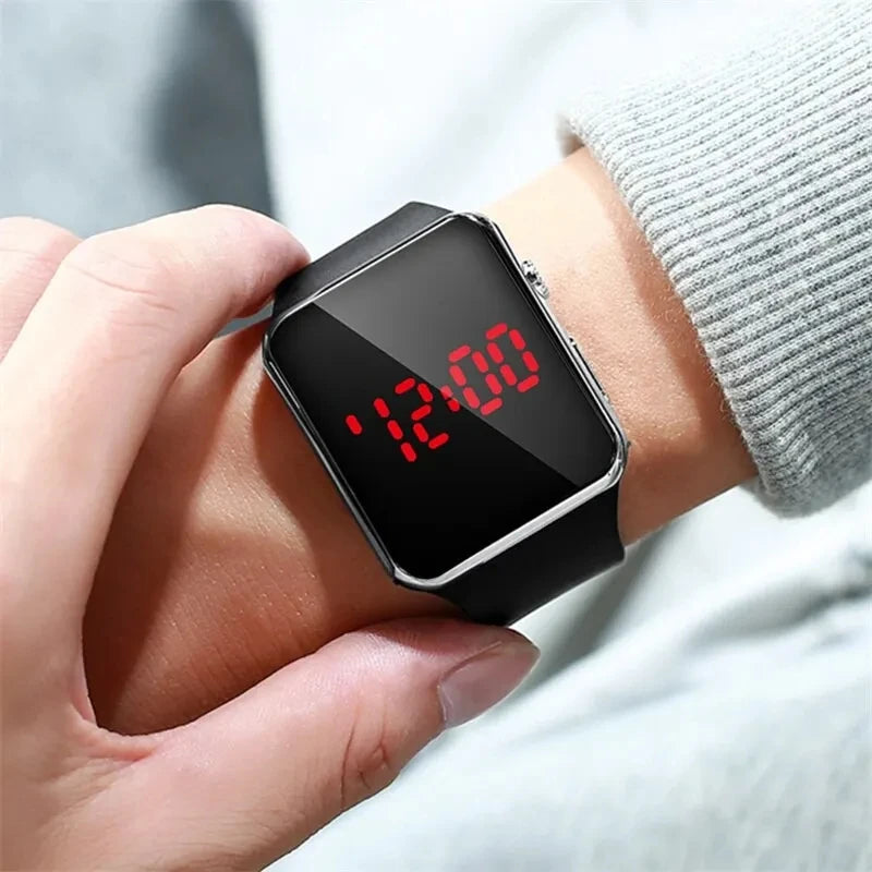Digital LED Sport Watch for Men Women Waterproof Casual Silicone Band
