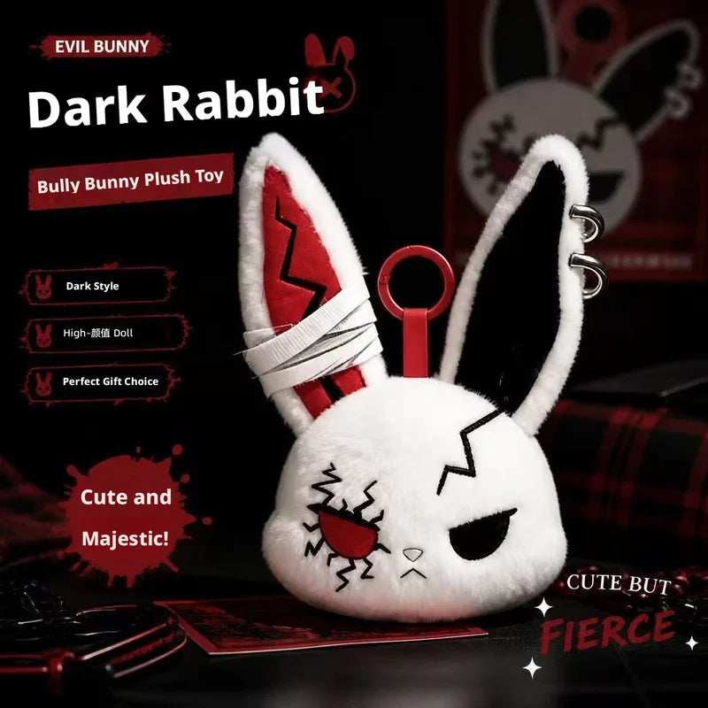 Gothic Bunny Plush Keychain with Bandage Design - Kawaii Car & Bag Charm