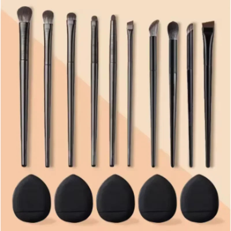 10-Piece Eye Makeup Brush Set - Small Soft Bristle Eyeliner and Eyeshadow Brushes
