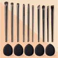 10-Piece Eye Makeup Brush Set - Small Soft Bristle Eyeliner and Eyeshadow Brushes