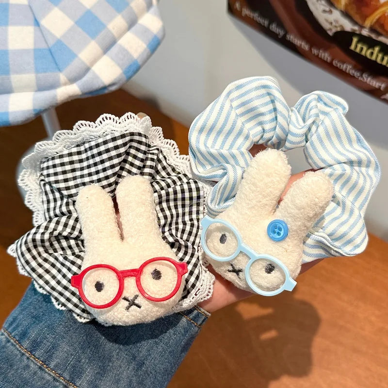 Cute Cartoon Bunny Hair Loop Ponytail Holder Set - Multiple Colors