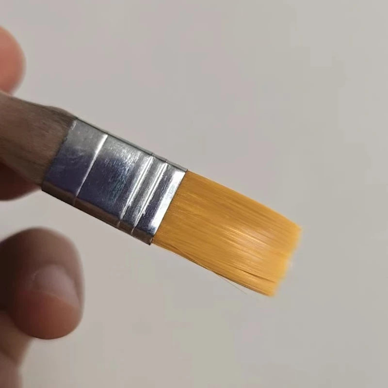 10Pcs Wooden Handle Nylon Bristle Paint Brushes for Oil Painting & Cleaning