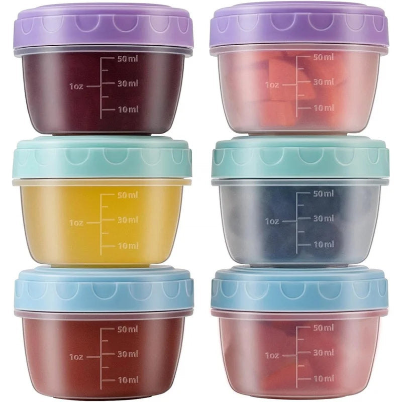 6 Pack 2.7 OZ Salad Dressing Containers with Lids - Small Food Storage Set