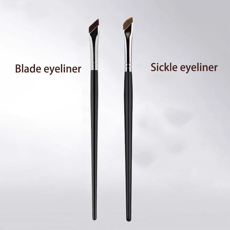 Eyeliner and Eyeshadow Brush Set for Precise Makeup Detailing - Multiple Handle Colors